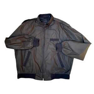 VTG 80s Members Only Jacket Men L 46 Gray Black Bomber Motorcycle Biker Racer